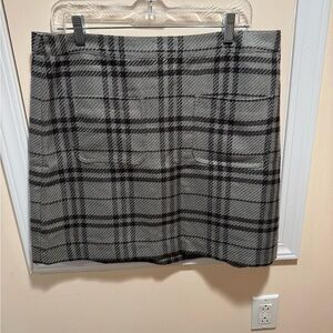 J. Crew Black and Gray Plaid Mini Skirt